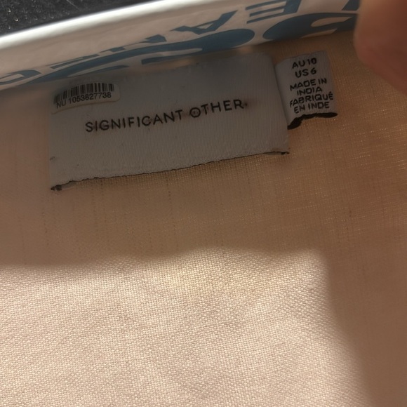 SIGNIFICANT OTHER linen cotton embroidered button down top - Picture 2 of 12